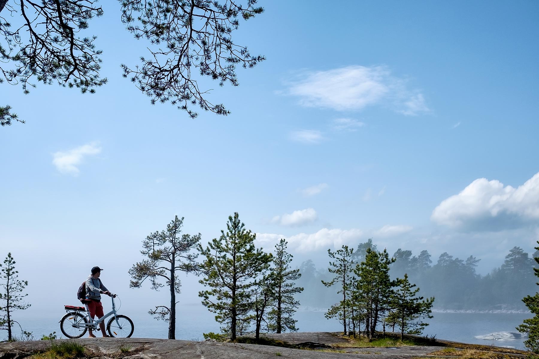 Young Men Riding A Bicycle On Bike Trail At The La HFFQT7G 1